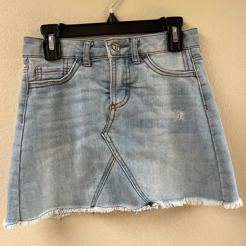 Girls TRACTR Light Blue Denim Mini-Skirt - Size 8